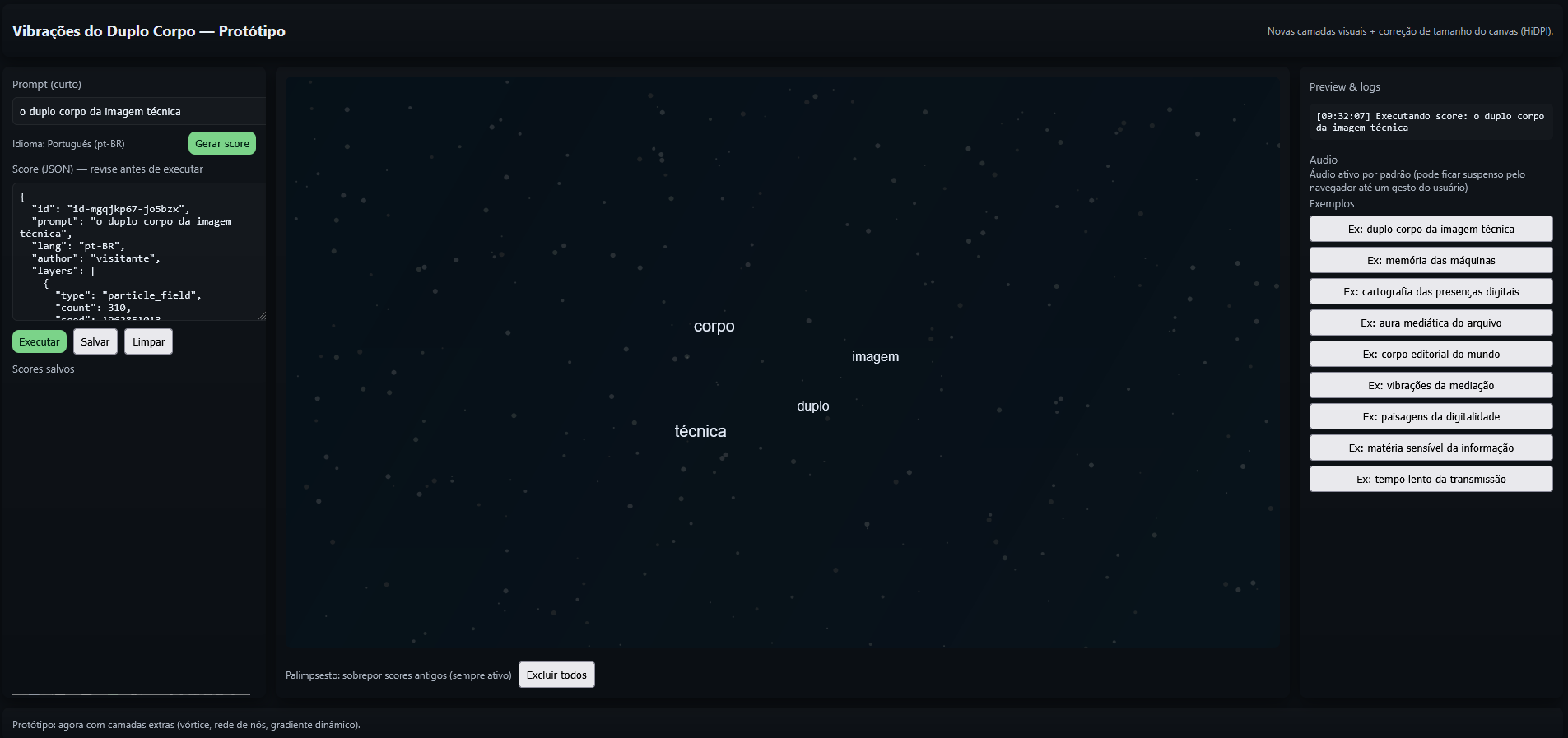 Visual abstrato de vibrações e ressonâncias